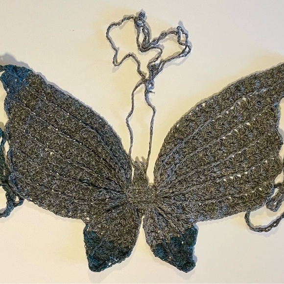 Gray Teal Butterfly Bohemian Crop Top Handmade 100% Cotton
Medium
Adjustable - Picture 4 of 7